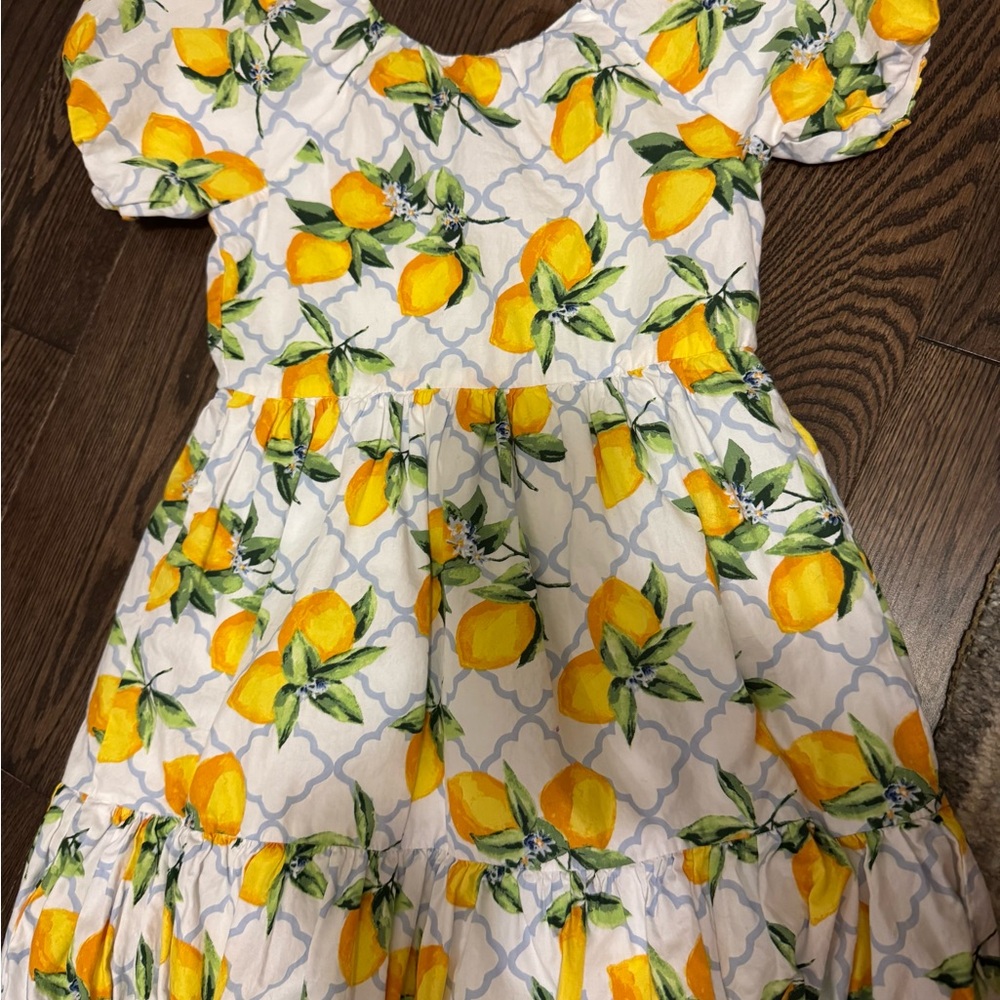 Janie and Jack Lemon Print Dress - Yellow and White